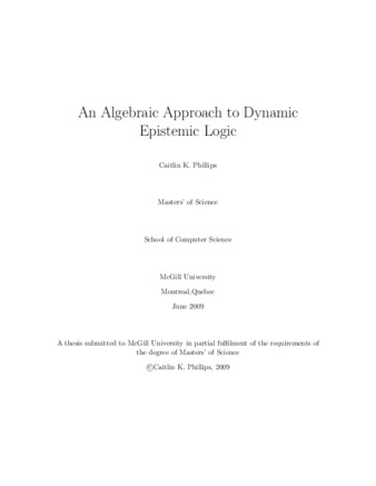 An algebraic approach to dynamic epistemic logic thumbnail