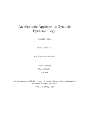 An algebraic approach to dynamic epistemic logic thumbnail