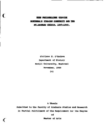 When nationalisms collide : Montreal's Italian community and the St. Leonard crisis, 1967-1969 thumbnail