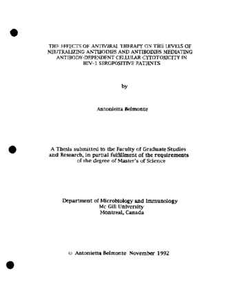 The effects of antiviral therapy on the levels of neutralizing antibodies and antibodies mediating antibody-dependent cellular cytotoxicity in HI-1 seropositive patients / thumbnail