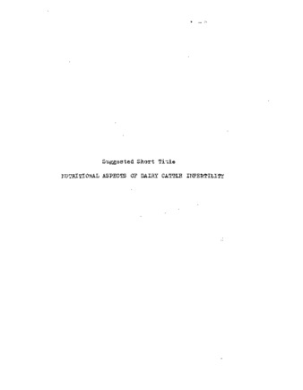 Nutritional aspects of dairy cattle infertility in Quebec and Trinidad. thumbnail