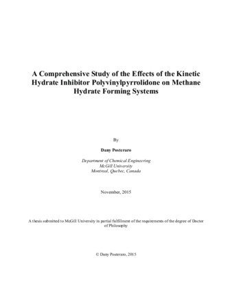 A comprehensive study of the effects of the Kinetic Hydrate Inhibitor Polyvinylpyrrolidone on Methane Hydrate Forming Systems thumbnail