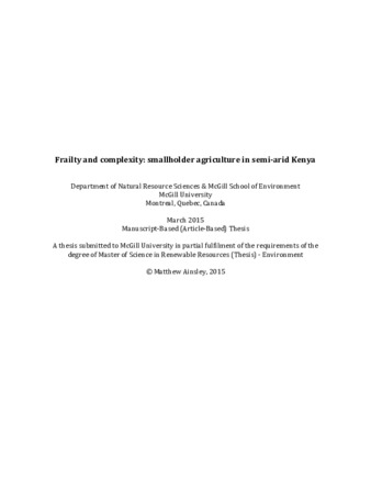 Frailty and complexity: smallholder agriculture in semi-arid Kenya thumbnail