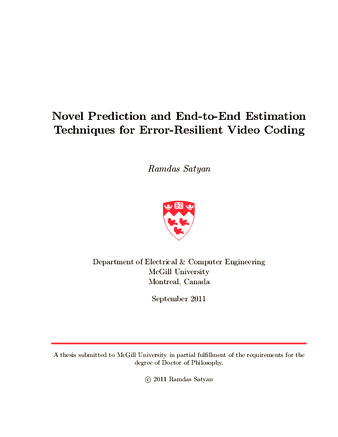 Novel prediction and end-to-end estimation techniques for error resilient video coding thumbnail