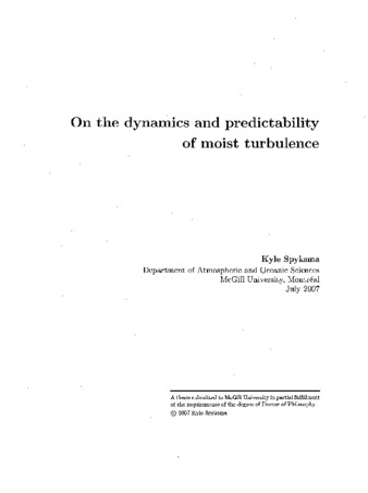 On the dynamics and predictability of moist turbulence thumbnail