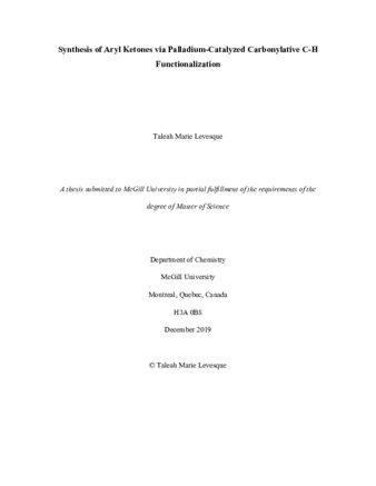 Synthesis of Aryl Ketones via Palladium-Catalyzed Carbonylative C-H Functionalization thumbnail