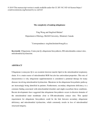 The Complexity of Making Ubiquinone thumbnail