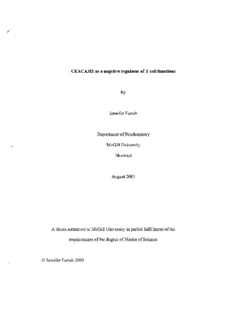 CEACAMI as a negative regulator of T cell functions thumbnail