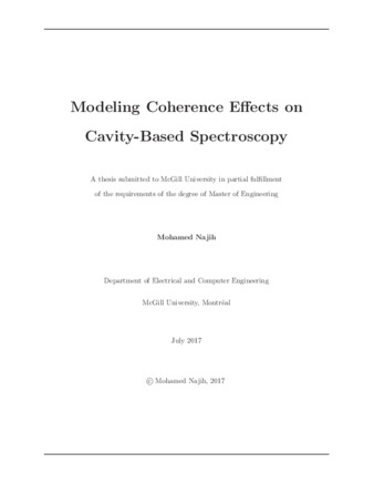 Modeling coherence effects on cavity-based spectroscopy thumbnail