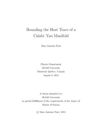 Bounding the heat trace of a Calabi Yau manifold thumbnail