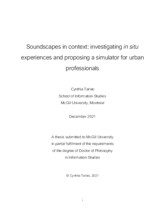 Soundscapes in context: investigating in situ experiences and proposing a simulator for urban professionals thumbnail
