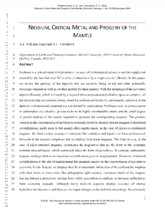 Niobium, Critical Metal, and Progeny of the Mantle thumbnail