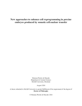 New approaches to enhance cell reprogramming in porcine embryos produced by somatic cell nuclear transfer thumbnail