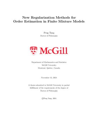 New Regularization Methods for Order Estimation in Finite Mixture Models thumbnail