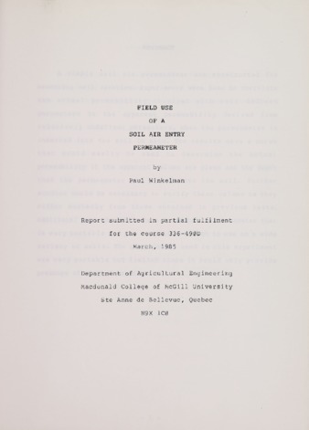 Field Use of a Soil Air Entry Permeameter thumbnail
