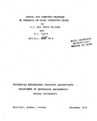 Manual for computer programs on dynamics of pipes conveying fluid thumbnail