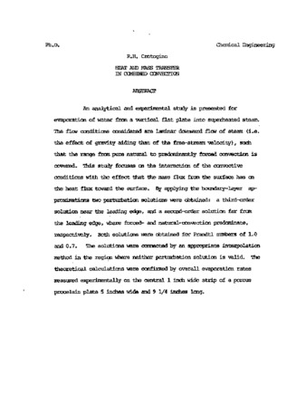 Heat and mass transfer in combined convection. thumbnail