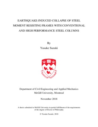 Earthquake-induced collapse of steel moment resisting frames with conventional and high performance steel columns thumbnail