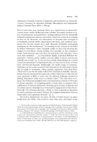 Schumann's Virtuosity: Criticism, Composition, and Performance in Nineteenth-Century Germany, by Alexander Stefaniak  thumbnail