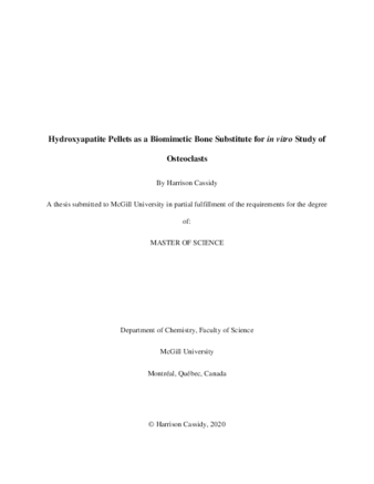 Hydroxyapatite pellets as a biomimetic bone substitute for «in vitro» study of osteoclasts thumbnail