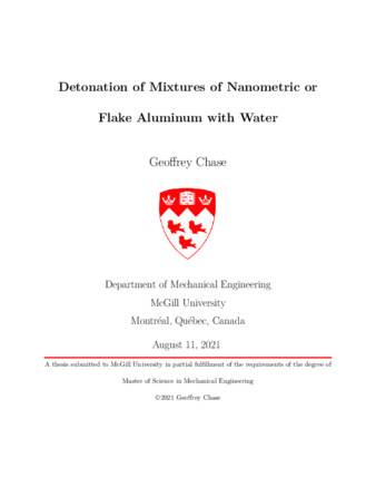 Detonation of mixtures of nanometric or flake aluminum with water thumbnail