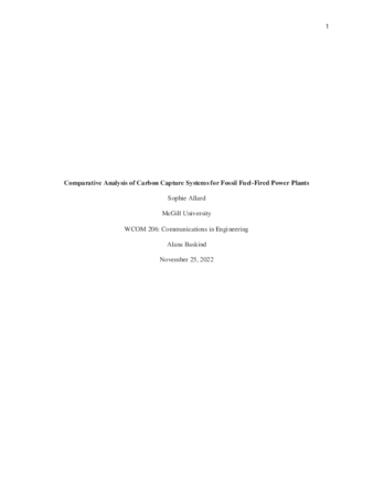 Comparative Analysis of Carbon Capture Systems for Fossil Fuel-Fired Power Plants thumbnail