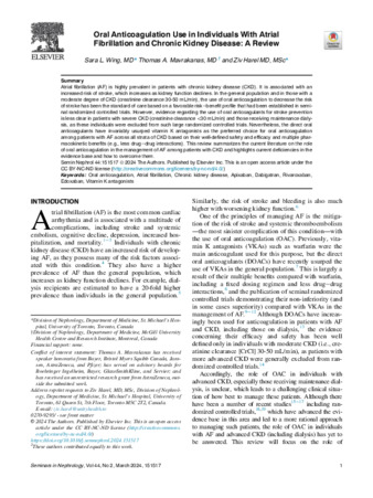 Oral Anticoagulation Use in Individuals With Atrial Fibrillation and Chronic Kidney Disease: A Review thumbnail
