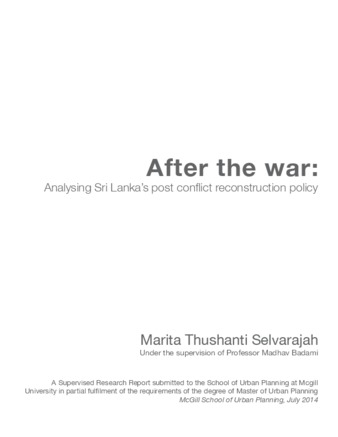 After the war: Analysing Sri Lanka’s post conflict reconstruction policy thumbnail