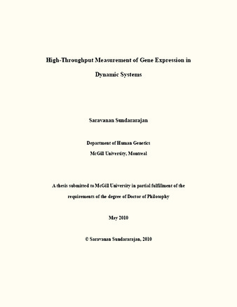 High-throughput measurement of gene expression in dynamic systems thumbnail