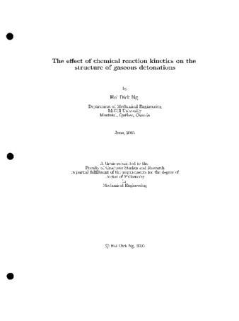 The effect of chemical reaction kinetics on the structure of gaseous detonations / thumbnail