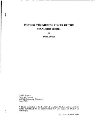 Finding the missing pieces of the standard model thumbnail