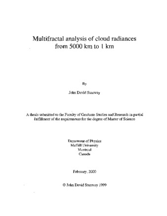 Multifractal analysis of cloud radiances from 5000 km to 1 km thumbnail