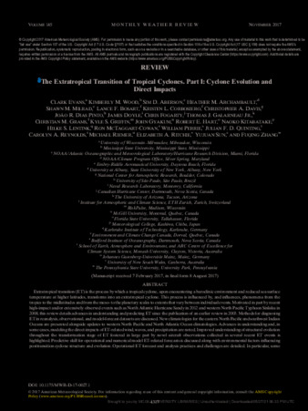 The Extratropical Transition of Tropical Cyclones. Part I: Cyclone Evolution and Direct Impacts thumbnail