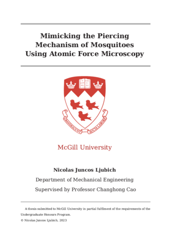 Mimicking the Piercing Mechanism of Mosquitoes Using Atomic Force Microscopy thumbnail