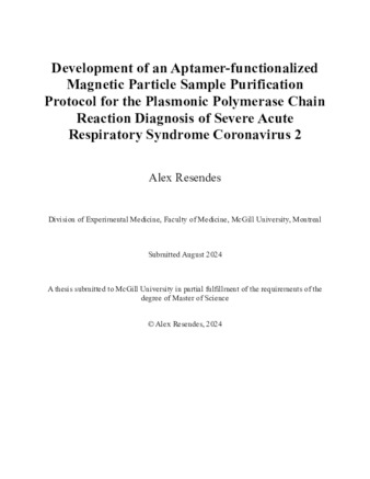 Development of an Aptamer-functionalized Magnetic Particle Sample Purification Protocol for the Plasmonic Polymerase Chain Reaction Diagnosis of Severe Acute Respiratory Syndrome Coronavirus 2 thumbnail