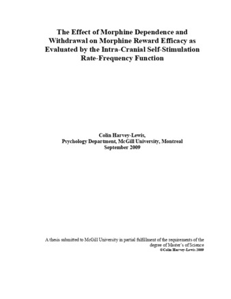 The effect of morphine dependance and withdrawel on morphine reward efficacy as evaluated by the intra-cranial self-stimulation rate-frequency function thumbnail