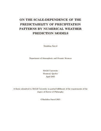 On the scale-dependence of the predictability of precipitation patterns by numerical weather prediction models thumbnail