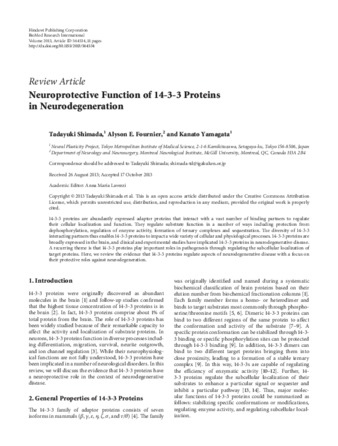 Neuroprotective function of 14-3-3 proteins in neurodegeneration thumbnail