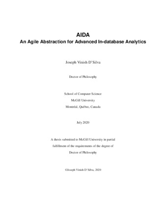 AIDA: An agile abstraction for advanced in-database analytics thumbnail