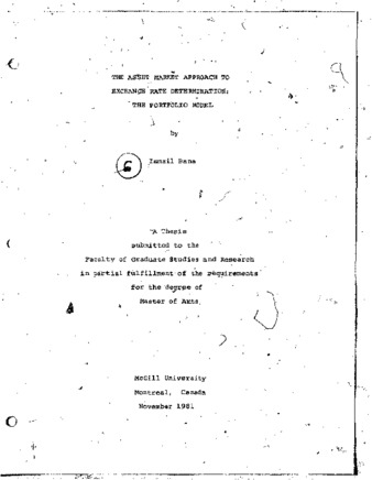 The asset market approach to exchange rate determination : the portfolio model thumbnail