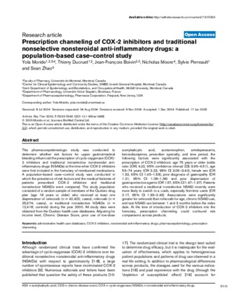 Prescription channeling of COX-2 inhibitors and traditional nonselective nonsteroidal anti-inflammatory drugs: a population-based casecontrol study thumbnail