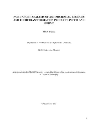 Non-target analysis of antimicrobial residues and their transformation products in fish and shrimp thumbnail