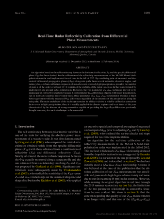 Real-Time Radar Reflectivity Calibration from Differential Phase Measurements thumbnail