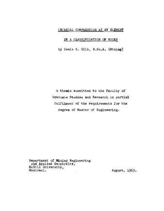 Uniaxial compression as an element in classification of rocks. thumbnail