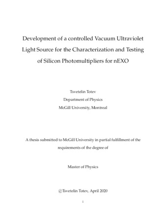 Development of a controlled vacuum ultraviolet light source for the characterization and testing of silicon photomultipliers for nEXO thumbnail
