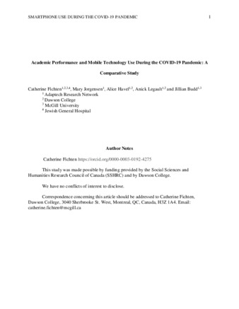 Academic Performance and Mobile Technology Use During the COVID-19 Pandemic: A Comparative Study  thumbnail