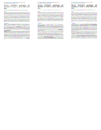 Mercury  distribution,  partitioning  and speciation in coastal vs. inland High Arctic snow thumbnail