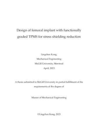 Design of femoral implant with functionally graded TPMS for stress shielding reduction thumbnail