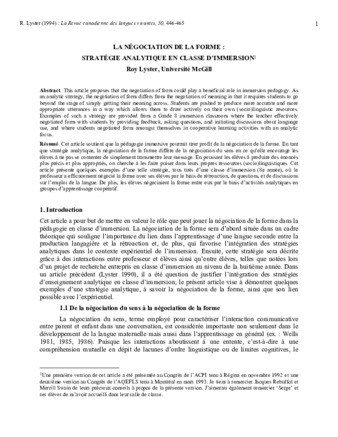 La négociation de la forme : stratégie analytique en classe d’immersion. thumbnail