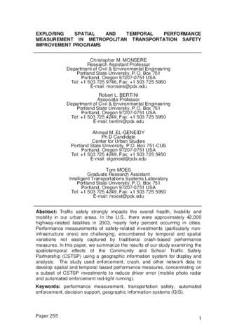 Exploring Spatial and Temporal Performance Measurement in Metropolitan Transportation Safety Improvement Programs thumbnail